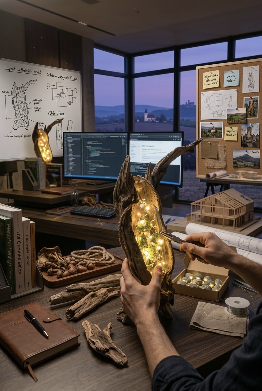 Blueprinty, nástroje, koncentrace — Matěj v první fázi výroby