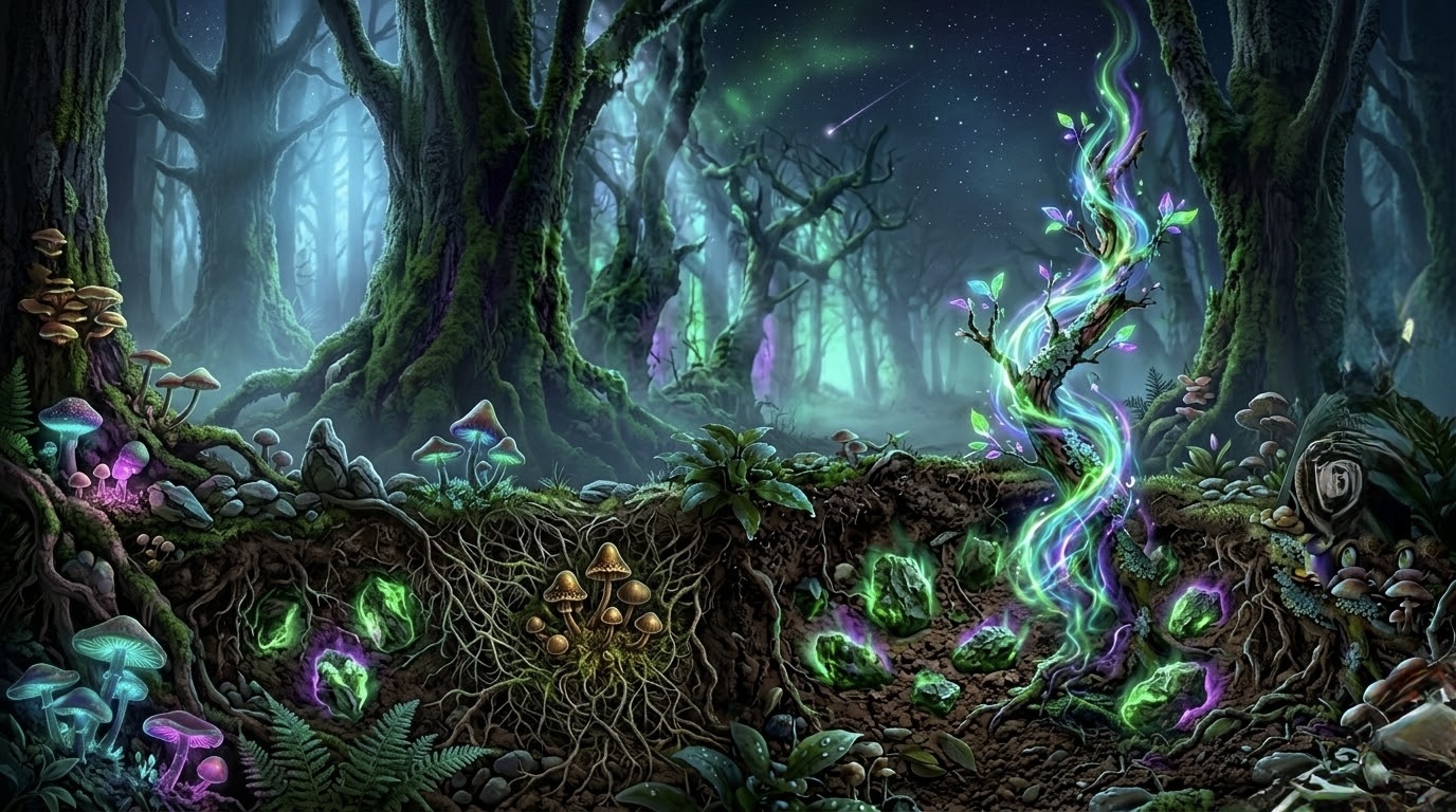 Mystický vltavínový les